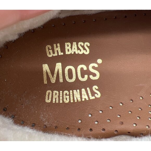G.H. Bass Mens Black & Beige Suede Mocs Originals Size 9 - Picture 7 of 10